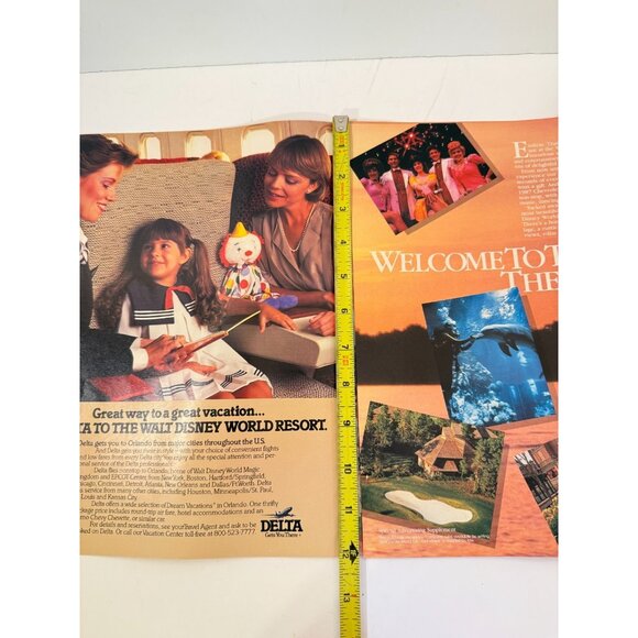 Vtg 1986 Walt Disney World Resort Delta Airline Sea World Advertisement Print Ad - Picture 5 of 5